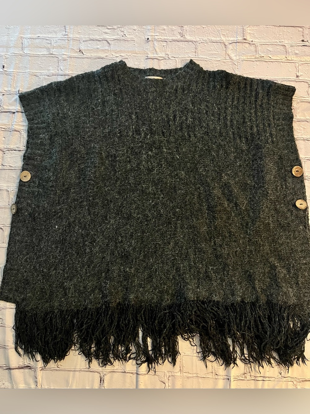 Altar’d State Charcoal Grey Poncho Sweater